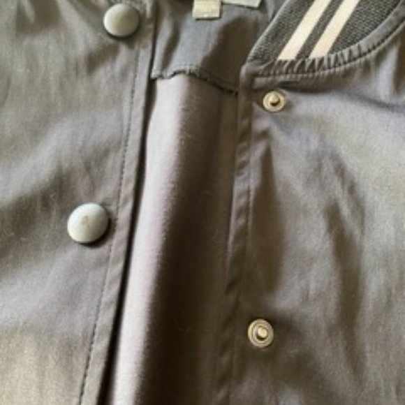 Don't Ask Why Black and White Satin Button Up Bomber Jacket - Picture 3 of 9